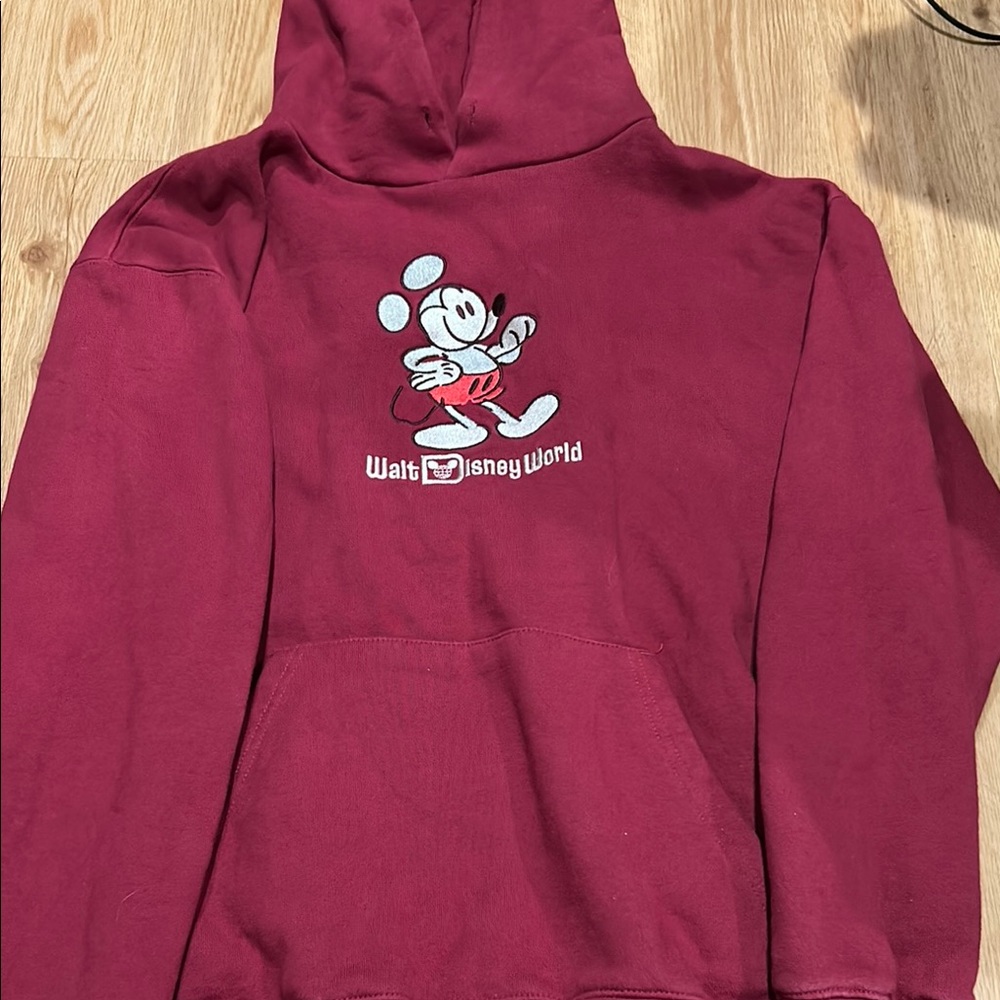 Red Disney Hoodie with Mickey Mouse